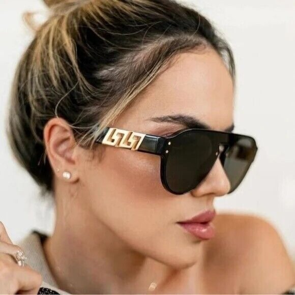 Versace Accessories - VERSACE Sunglasses VE4420 5356 73 Brown Gold Logo Aviator